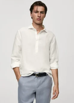 MANGO Koszule*Koszula relaxed fit z lnu i tencelu