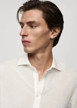 MANGO Koszule*Koszula relaxed fit z lnu i tencelu