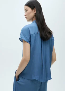 MANGO Koszule I Bluzki*Koszula satynowa z krótkim rękawem