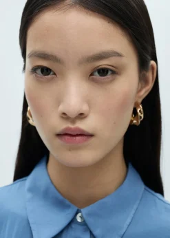 MANGO Koszule I Bluzki*Koszula satynowa z krótkim rękawem