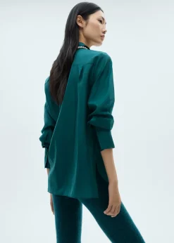 MANGO Koszule I Bluzki*Koszula satynowa z krytym zapięciem na guziki