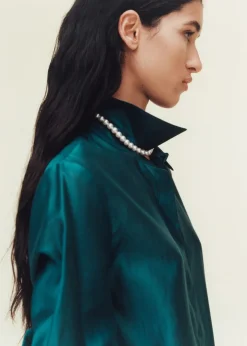 MANGO Koszule I Bluzki*Koszula satynowa z krytym zapięciem na guziki