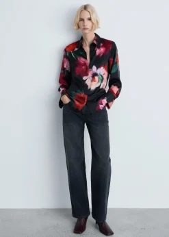 MANGO Koszule I Bluzki*Koszula satynowa ze wzorem