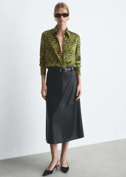 MANGO Koszule I Bluzki*Koszula satynowa ze wzorem