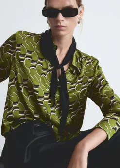 MANGO Koszule I Bluzki*Koszula satynowa ze wzorem