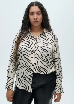 MANGO Koszule I Bluzki*Koszula satynowa ze wzorem