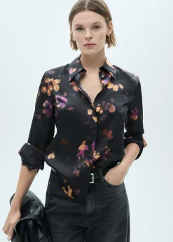 MANGO Koszule I Bluzki*Koszula satynowa ze wzorem