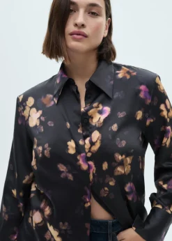 MANGO Koszule I Bluzki*Koszula satynowa ze wzorem