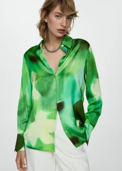 MANGO Koszule I Bluzki*Koszula satynowa ze wzorem