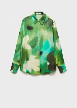 MANGO Koszule I Bluzki*Koszula satynowa ze wzorem