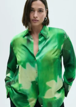 MANGO Koszule I Bluzki*Koszula satynowa ze wzorem