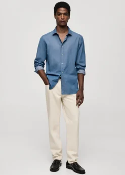 MANGO Koszule*Koszula slim fit z bawełnianego batystu