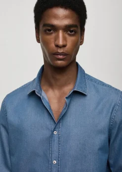 MANGO Koszule*Koszula slim fit z bawełnianego batystu