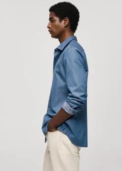 MANGO Koszule*Koszula slim fit z bawełnianego batystu