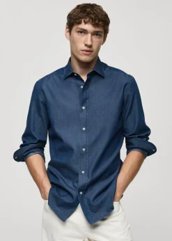 MANGO Koszule*Koszula slim fit z bawełnianego batystu