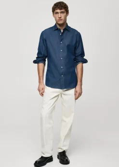 MANGO Koszule*Koszula slim fit z bawełnianego batystu