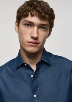 MANGO Koszule*Koszula slim fit z bawełnianego batystu