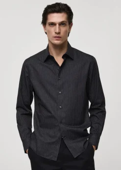 MANGO Koszule*Koszula slim fit z bawełny w prążki