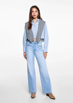 MANGO Koszule I Bluzki*Koszula w paski z gładkim przodem