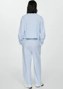 MANGO Koszule I Bluzki*Koszula w paski z haftem