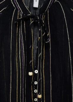 MANGO Koszule I Bluzki*Koszula w paski z kokardą