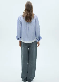 MANGO Koszule I Bluzki*Koszula w paski z kontrastowym dołem