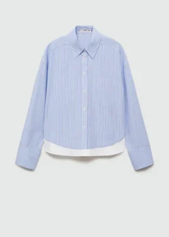 MANGO Koszule I Bluzki*Koszula w paski z kontrastowym dołem