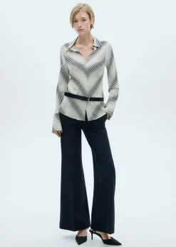 MANGO Koszule I Bluzki*Koszula w paski z rozszerzanym rękawem