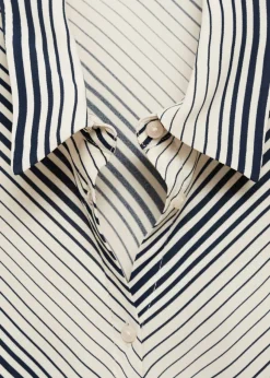 MANGO Koszule I Bluzki*Koszula w paski z rozszerzanym rękawem