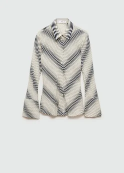 MANGO Koszule I Bluzki*Koszula w paski z rozszerzanym rękawem