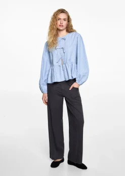 MANGO Koszule I Bluzki*Koszula w paski z wiązaniami