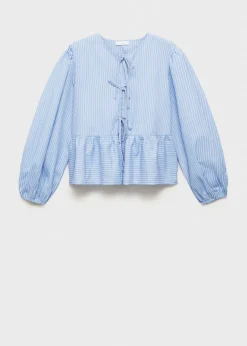 MANGO Koszule I Bluzki*Koszula w paski z wiązaniami