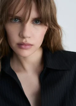 MANGO Koszule I Bluzki*Koszula w prążki na zamek