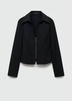 MANGO Koszule I Bluzki*Koszula w prążki na zamek