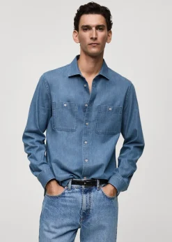MANGO Kurtki I Koszule Wierzchnie|Koszule*Koszula wierzchnia dżinsowa regular fit z kieszeniami