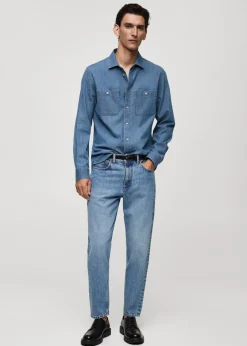 MANGO Kurtki I Koszule Wierzchnie|Koszule*Koszula wierzchnia dżinsowa regular fit z kieszeniami