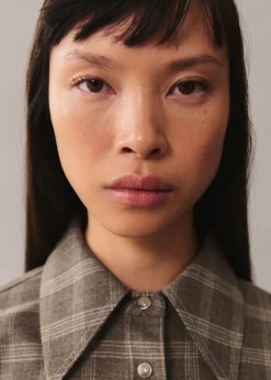 MANGO Koszule I Bluzki*Koszula wierzchnia w kratę z kieszeniami