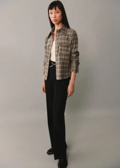 MANGO Koszule I Bluzki*Koszula wierzchnia w kratę z kieszeniami