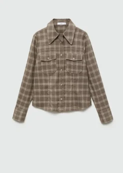 MANGO Koszule I Bluzki*Koszula wierzchnia w kratę z kieszeniami