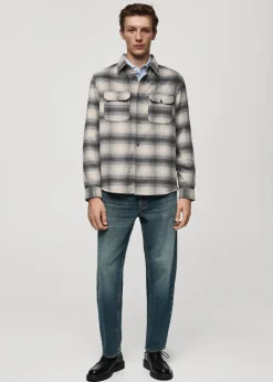 MANGO Kurtki I Koszule Wierzchnie|Koszule*Koszula wierzchnia wełniana w kratę z kieszeniami