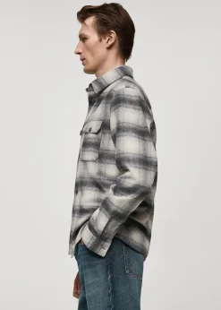 MANGO Kurtki I Koszule Wierzchnie|Koszule*Koszula wierzchnia wełniana w kratę z kieszeniami