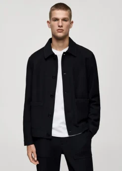 MANGO Kurtki I Koszule Wierzchnie*Koszula wierzchnia z bawełnianego diagonalu z kieszeniami