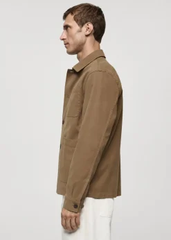 MANGO Kurtki I Koszule Wierzchnie*Koszula wierzchnia z bawełnianego diagonalu z kieszeniami