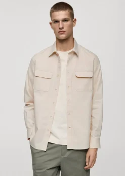 MANGO Kurtki I Koszule Wierzchnie|Koszule*Koszula wierzchnia z bawełnianego diagonalu z kieszeniami