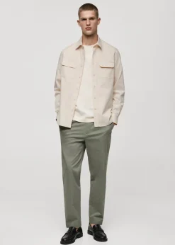MANGO Kurtki I Koszule Wierzchnie|Koszule*Koszula wierzchnia z bawełnianego diagonalu z kieszeniami