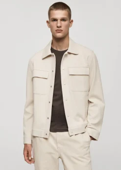 MANGO Kurtki I Koszule Wierzchnie*Koszula wierzchnia z bawełnianego diagonalu z kieszeniami