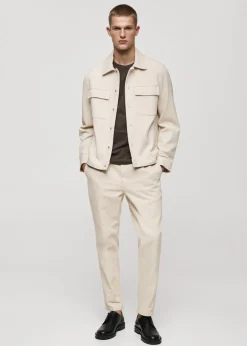 MANGO Kurtki I Koszule Wierzchnie*Koszula wierzchnia z bawełnianego diagonalu z kieszeniami