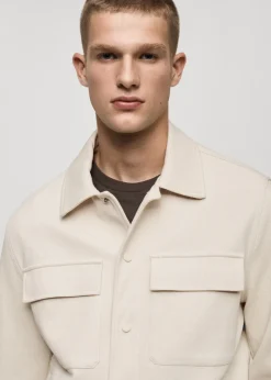 MANGO Kurtki I Koszule Wierzchnie*Koszula wierzchnia z bawełnianego diagonalu z kieszeniami