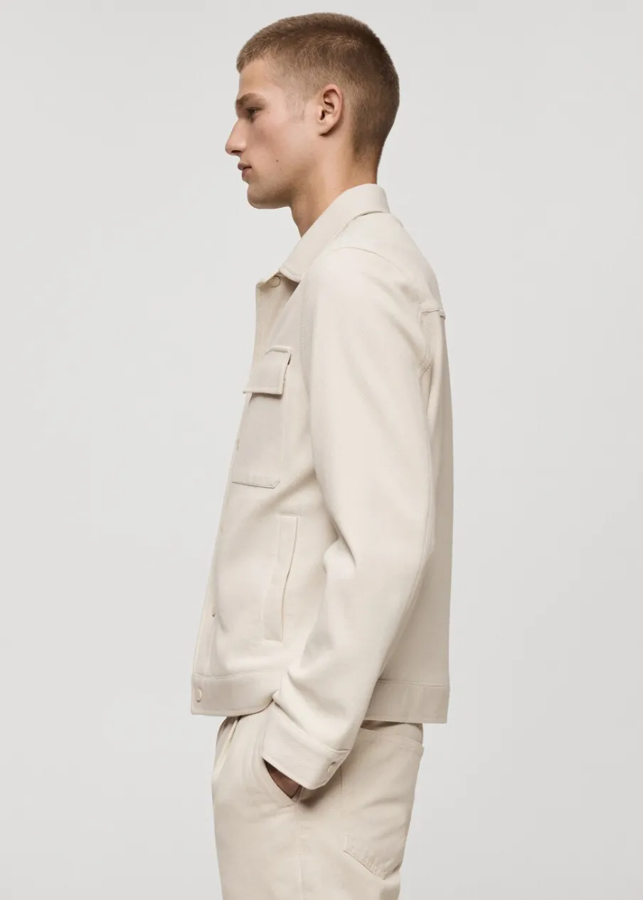 MANGO Kurtki I Koszule Wierzchnie*Koszula wierzchnia z bawełnianego diagonalu z kieszeniami