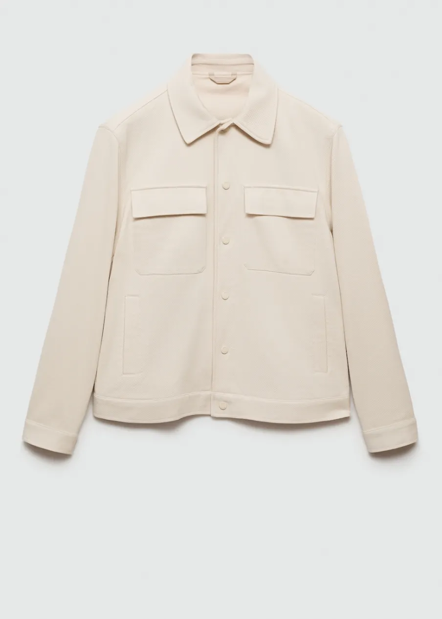 MANGO Kurtki I Koszule Wierzchnie*Koszula wierzchnia z bawełnianego diagonalu z kieszeniami